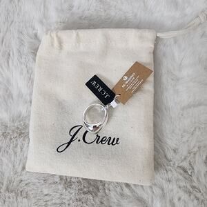 NEW J. Crew Chunky Sculptured Orb Dome Ring Silver Mirror Size 6